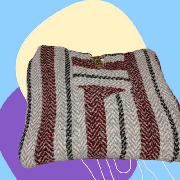 Plus Burgundy and Grey Blanket Sweater - Picture 2 of 2